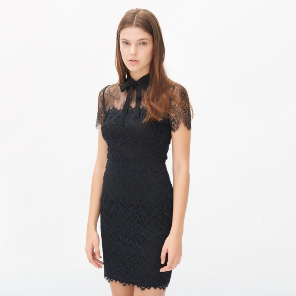 Sandro Paris black lace dress size 1